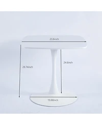 Boyel Living 24 Inch Square Dining Table for 2-4 Person, Modern Small Dining Table with Sturdy Metal Pedestal Base