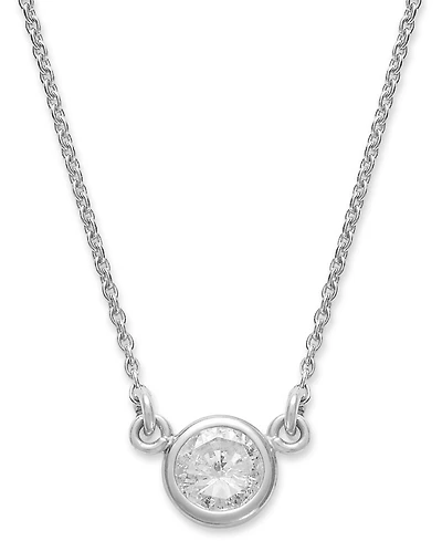 Bezel-Set Diamond Pendant Necklace (1/5 ct. t.w.) 14K Gold or White