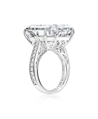 Suzy Levian New York Gala Collection Sterling Firework Emerald-Cut Cubic Zirconia Cocktail Ring