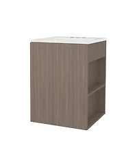 Fm Furniture Siena Compact Vanity Cabinet, Single Door, Two Open Side Shelves
