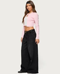 Edikted Womens Jayne Split Front Knit Cardigan