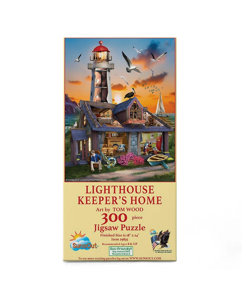 SunsOut Lighthouse Keepers Home 300 piece Jigsaw Puzzle for Adults