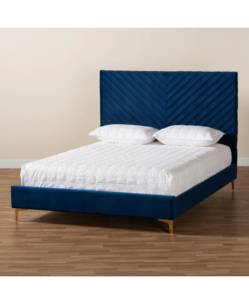 Baxton Studio Fabrico 85.6" Metal Contemporary Queen Platform Bed