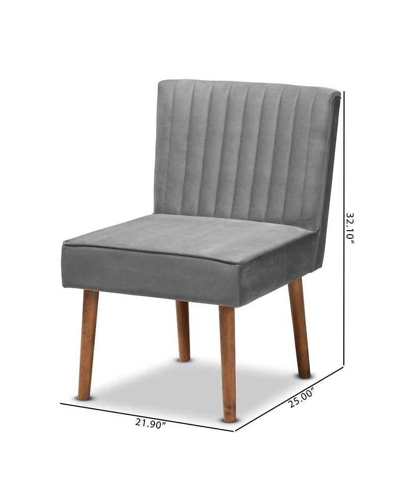 Baxton Studio Alvis 25" Wood Mid-Century Dining Chair