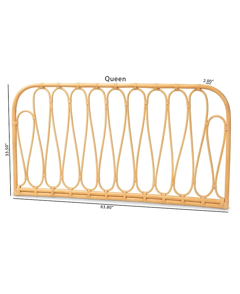 Furniture Carrick 2" Rattan Bohemian Queen Wall-mount Headboard