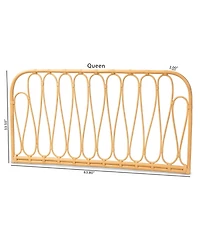 Furniture Carrick 2" Rattan Bohemian Queen Wall-mount Headboard