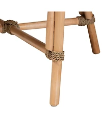 Furniture Kyle 24.6" Rattan Bohemian Dining Side Chair with Cushion