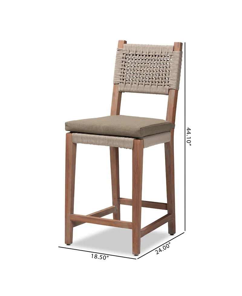 Furniture Heyna 24" Wood Mid-Century Counter Stool