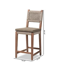 Furniture Heyna 24" Wood Mid-Century Counter Stool