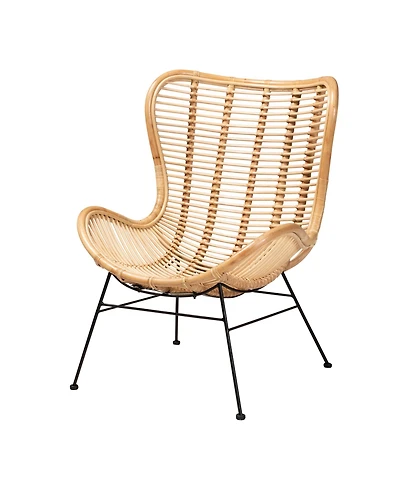 Furniture Colorado 32.3" Rattan Bohemian Accent Chair