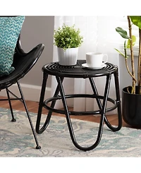 Furniture Pertessa 17.7" Rattan Bohemian End Table