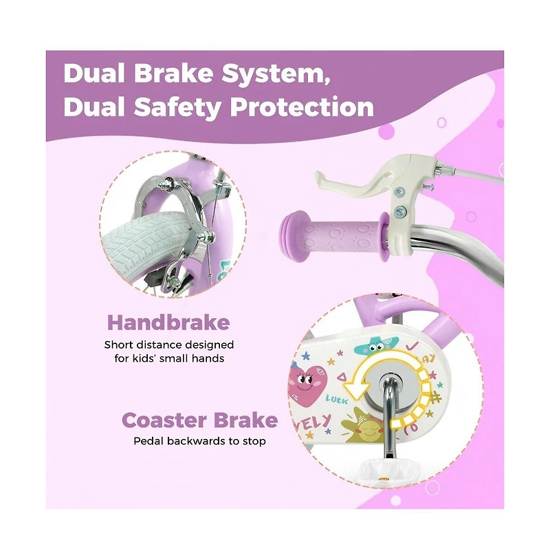 Hongge Kids Adjustable Training Bike with Dual Brake and Safety Features