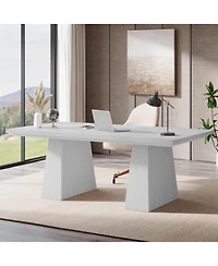 Tribesigns 63-Inch Executive Desk, Large Office Computer Desk with Double Pedestal, Modern Simple Workstations