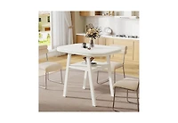 Tribesigns Dining Table for 2-4 People, 31.5 Inches Small Modern Kitchen Table with Storage Shelf, Dining Room