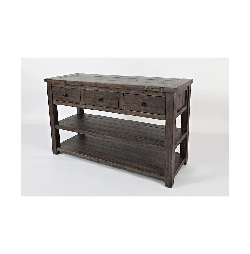 Jofran Madison County Rustic Reclaimed Solid Wood Farmhouse Sofa 50" Sofa Table