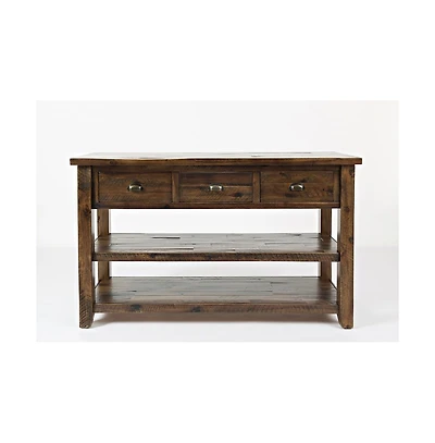 Jofran Artisan's Craft Rustic Farmhouse Distressed Solid Wood 50" Sofa Table
