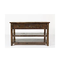 Jofran Artisan's Craft Rustic Farmhouse Distressed Solid Wood 50" Sofa Table