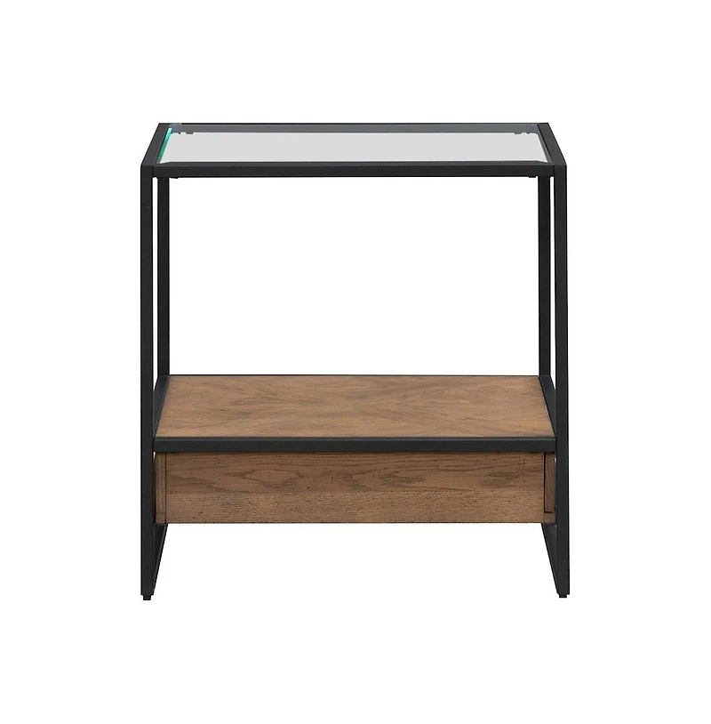 Liberty Furniture Bedford Drawer End Table for Living Room - Weathered Oak