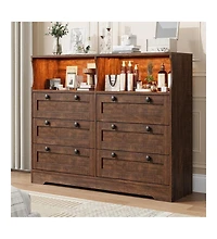gaomon Wooden 6-Drawer Bedroom Dresser Chest