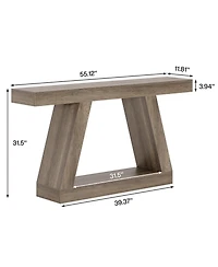 Tribesigns Farmhouse Console Table, 55-Inch Rustic Sofa Table with Storage, Industrial Wooden Entryway Table for Hallway, Living Room