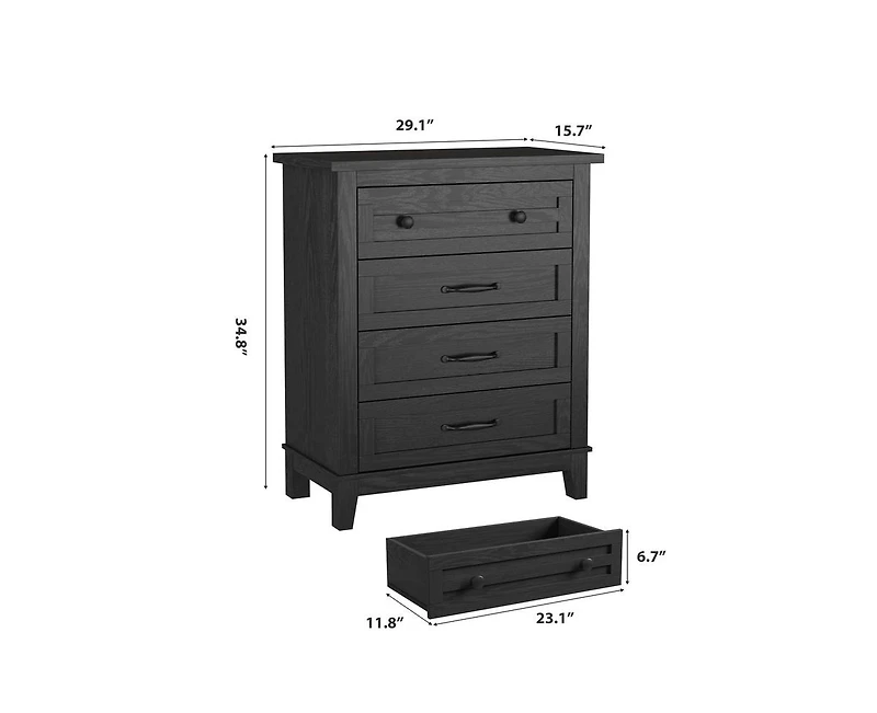 gaomon 34.8" Tall Vertical Drawer Dresser with Large Storage