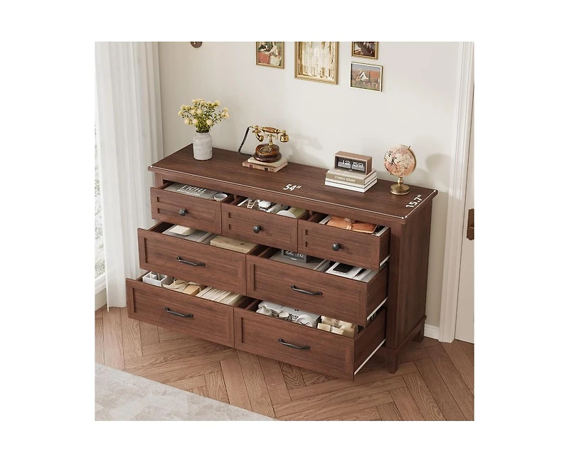 gaomon 54" Wide Storage Freestanding Drawer Dresser