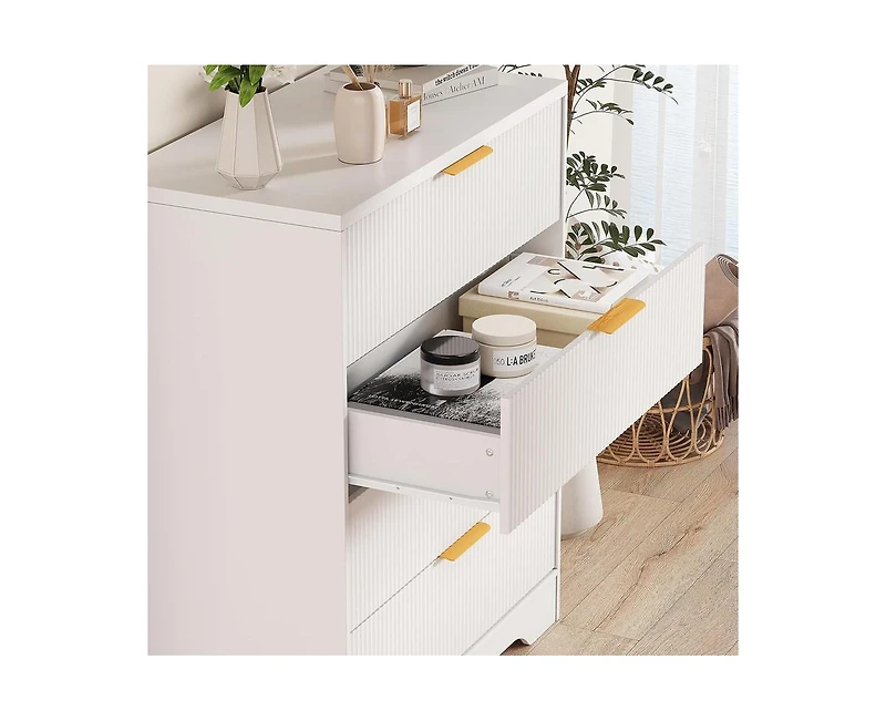 gaomon Fluted 5 Drawer Dresser for Bedroom