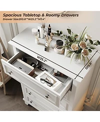 gaomon 5-Drawer 48" Wood Chest with Deep Drawers, Modern Storage Organizer Tall Bedroom Dresser