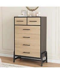 gaomon Tall Multi-Drawer Wooden Bedroom Dresser Freestanding Storage Organizer