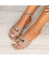 Berness Women's Kallen Slide Sandals with Gold-Tone Accent