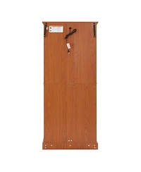 Streamdale Furniture Vintage Curio Cabinet - Glass Doors, Adjustable Shelves, Dark Oak