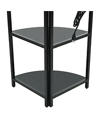 Streamdale Furniture 5-Tier Corner Shelf with Led Light & Usb, Glass Holder, Tall Corner Bookshelf