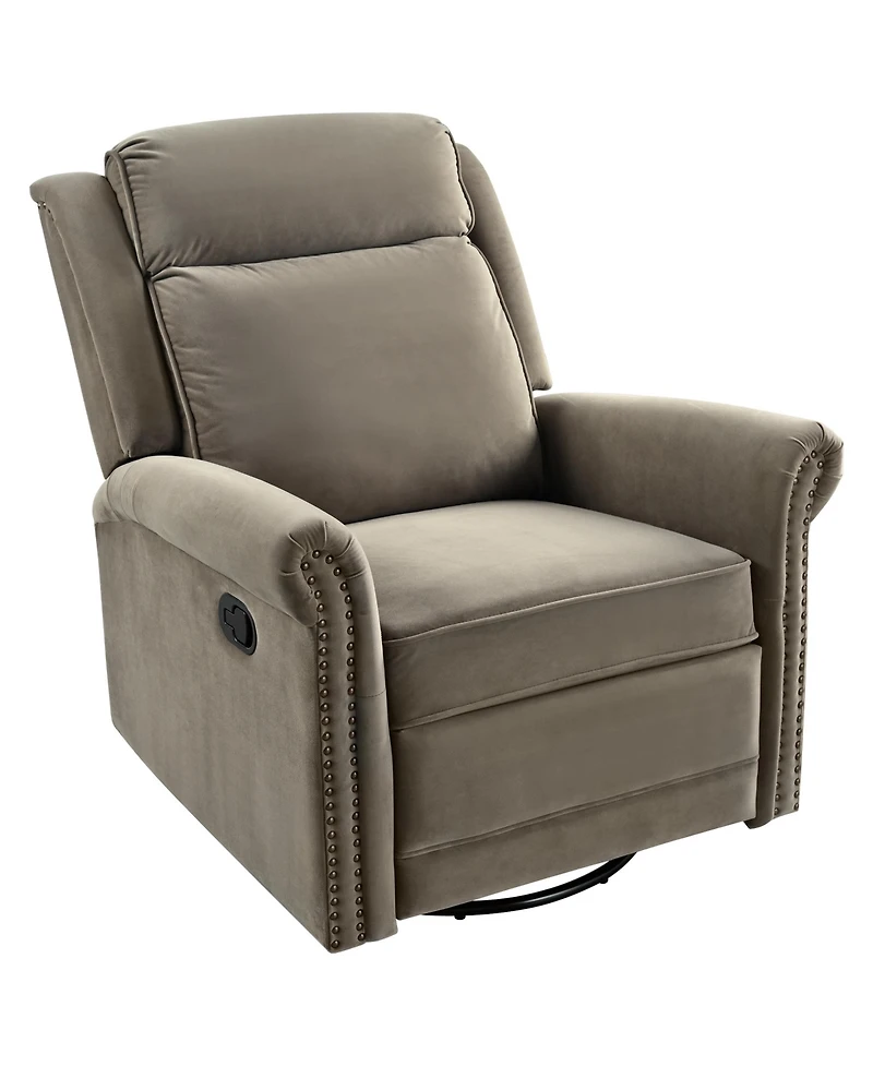 Streamdale 360 Swivel Rocking Recliner, Adjustable Backrest, Light Brown