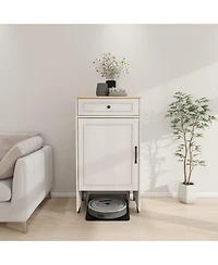 Streamdale Furniture Robot Vacuum Stand Cabinet - Antique White