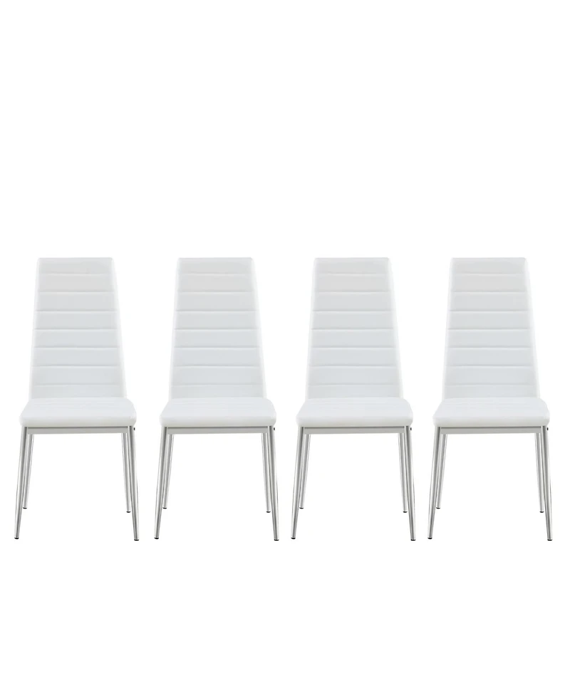 Streamdale Furniture Modern Pu Leather Dining Chair Set of 4