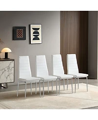 Streamdale Furniture Modern Pu Leather Dining Chair Set of 4
