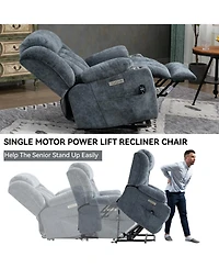 Streamdale Furniture Ultimate 350 Lb Chenille Recliner with Massage and Heat