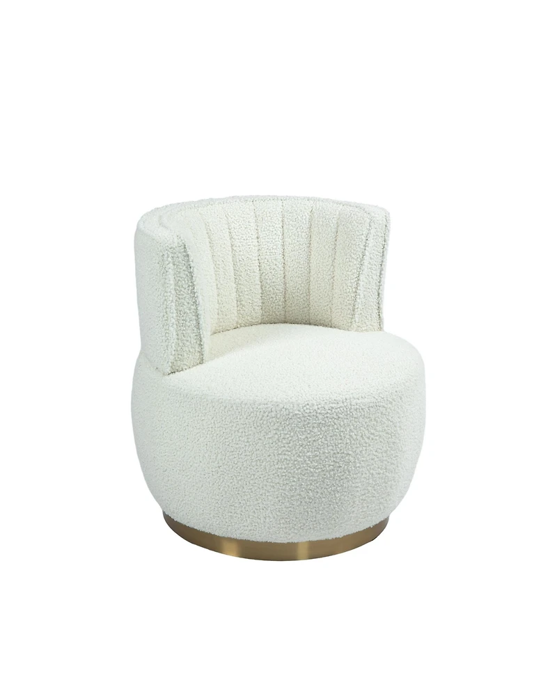 Streamdale Furniture Plush Teddy Swivel Accent Chair Comfort and Style for Any Room