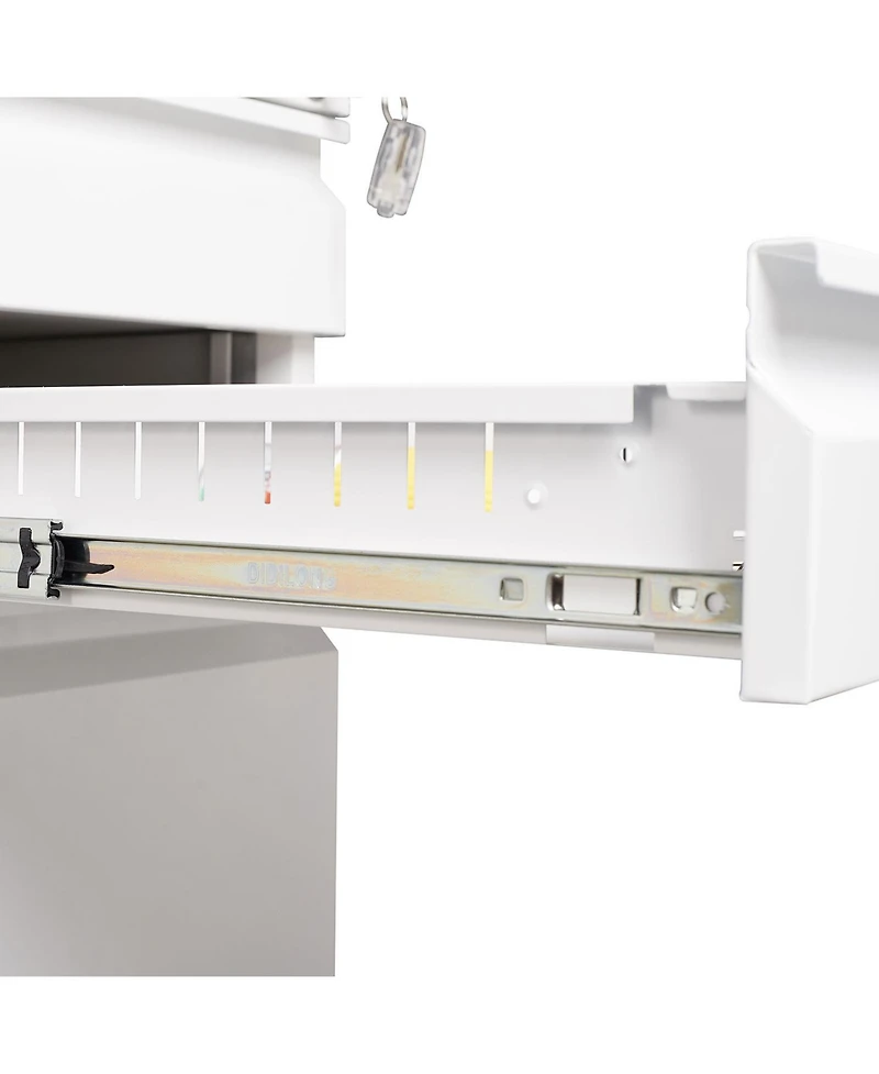 Streamdale Furniture 3-Drawer Mobile Locking Filing Cabinet (White)