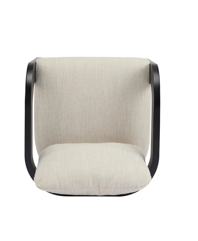 Streamdale Furniture Streamdale 2-Pack Dining Chairs with Pillow Back, Beige Fabric, Black Solid Wood Frame