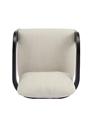 Streamdale Furniture Streamdale 2-Pack Dining Chairs with Pillow Back, Beige Fabric, Black Solid Wood Frame