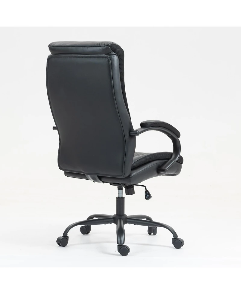 Streamdale Furniture Ergonomic Pu Leather Office Chair with Lumbar Support