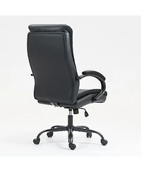 Streamdale Furniture Ergonomic Pu Leather Office Chair with Lumbar Support