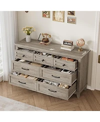 gaomon 7-Drawer Bedroom Dresser, 54" Wide Chest with Freestanding Storage, Wooden Closet Organizer for Living Room, Bedroom, Entryway