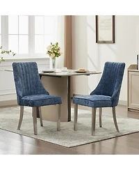 Streamdale Furniture Chenille Dining Chairs Set of 2 (Blue)