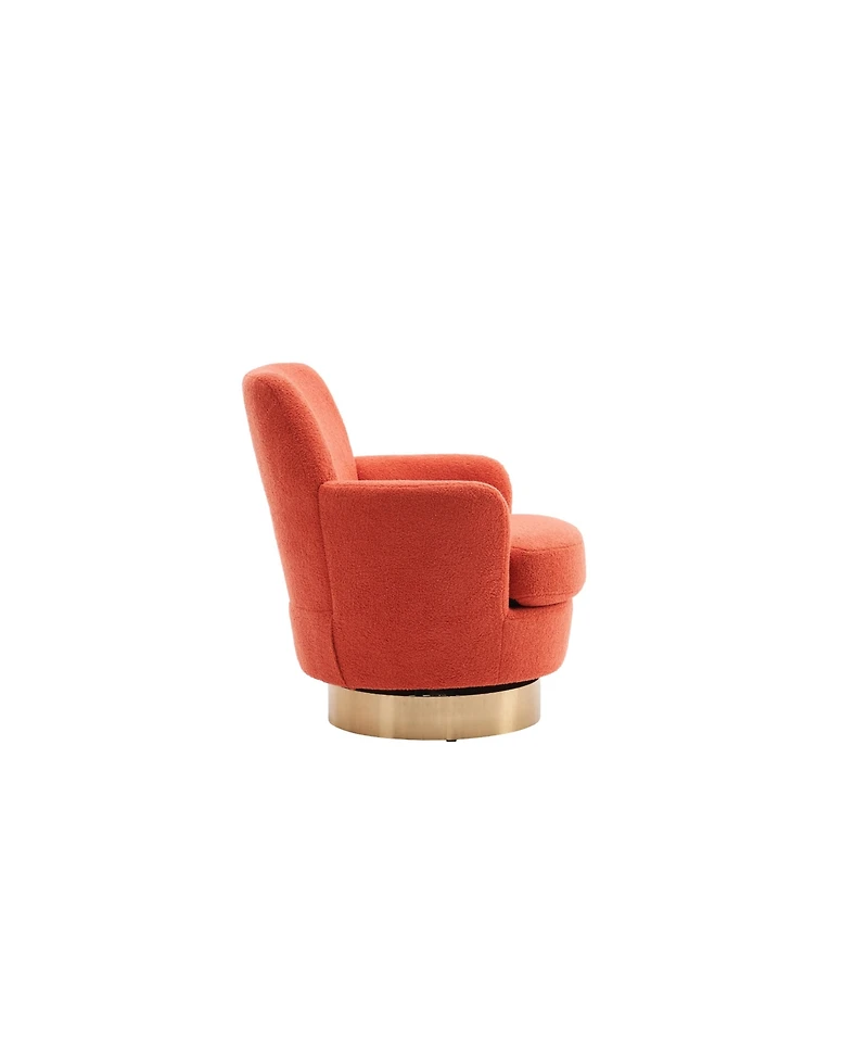 Streamdale Furniture Orange Swivel Barrel Accent Chair for Living Room or Bedroom