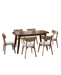Streamdale Furniture 5-Pc Mid-Century Walnut Dining Set with Chairs