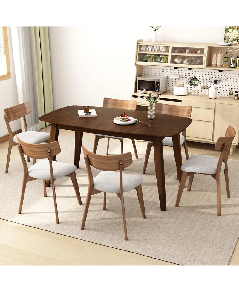 Streamdale Furniture 5-Pc Mid-Century Walnut Dining Set with Chairs