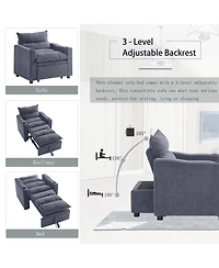 Streamdale Furniture Convertible Velvet Sofa Bed - 3-in-1 Sleeper Couch