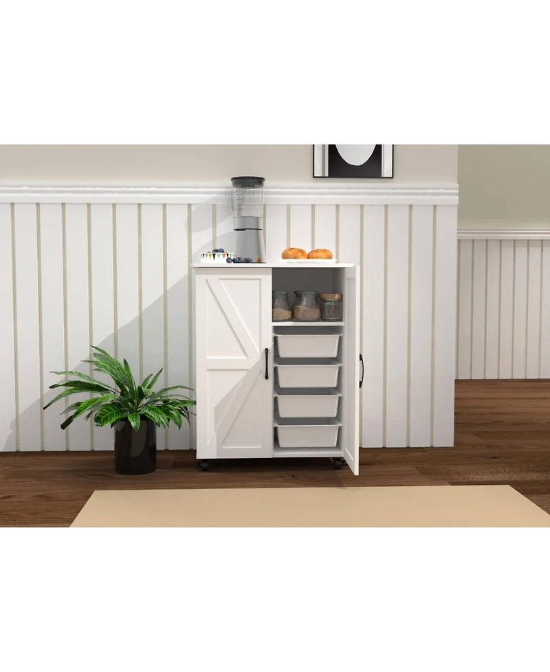 Streamdale Furniture Rice Door Storage Cabinet - Large Capacity Durable